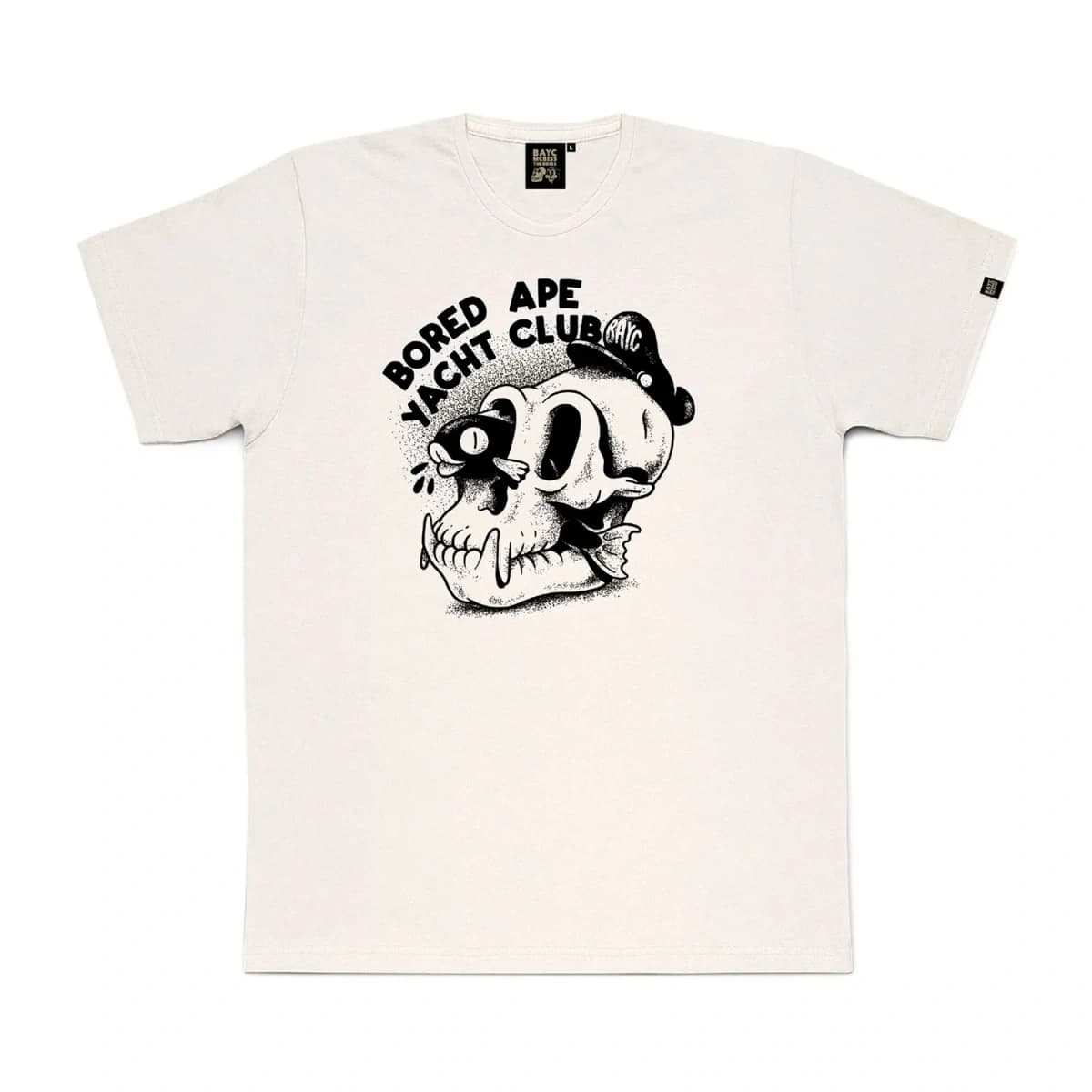 BAYC x mcbess x The Dudes Catch of the Day Off-white T-Shirt, RARE (3XL)