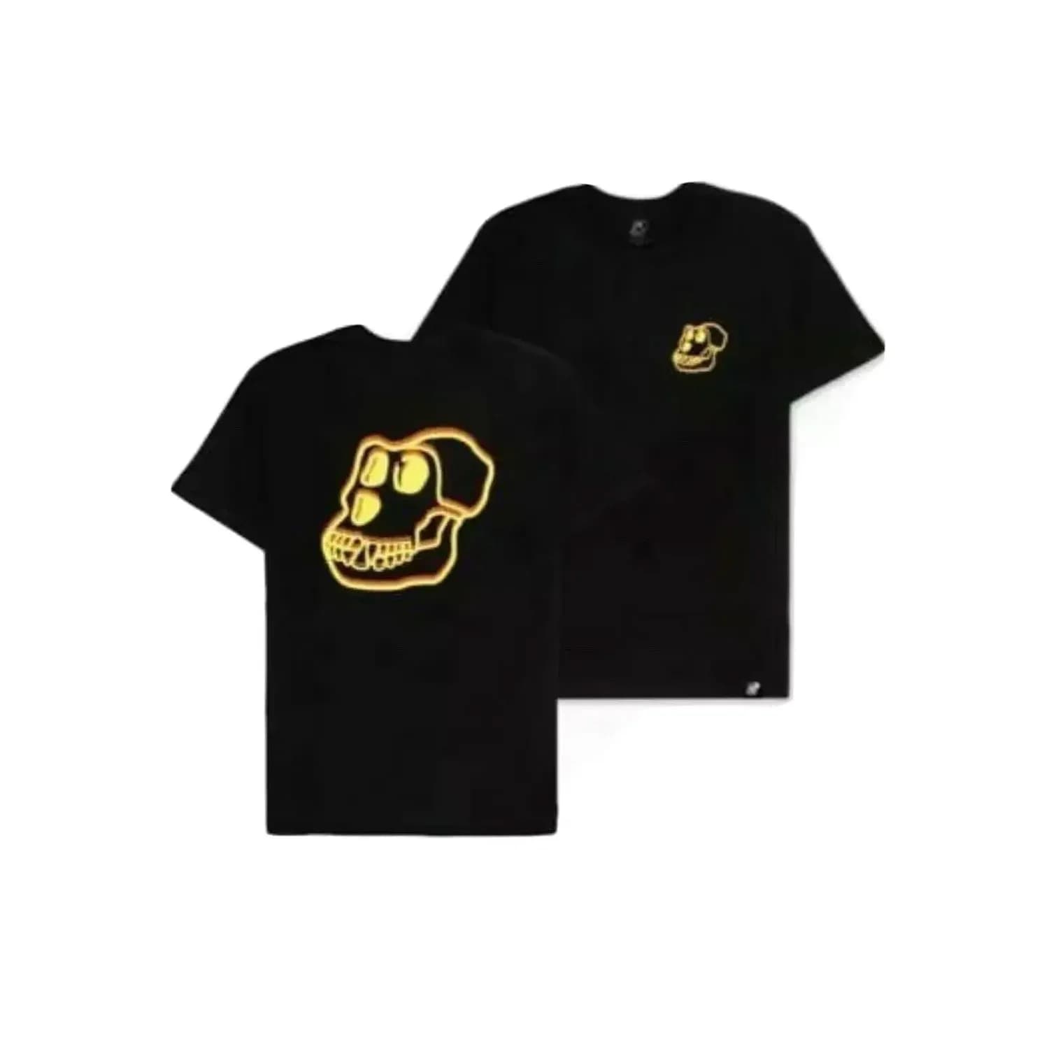 BAYC Holographic Logo Black T-Shirt, (XL)