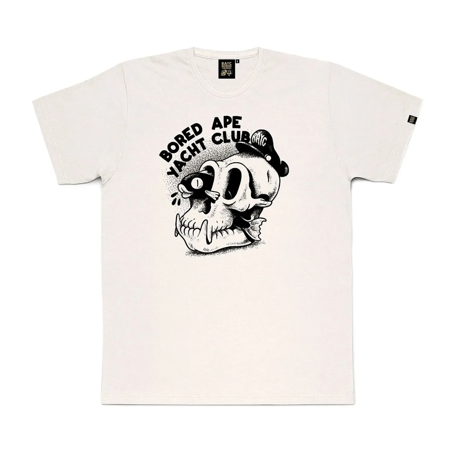 BAYC x mcbess x The Dudes Catch of the Day Off-white T-Shirt, (2XL)